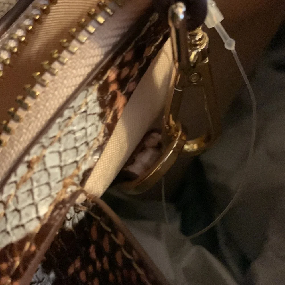 A New Day Snakeskin Print Triple Compartment Satchel Handbag